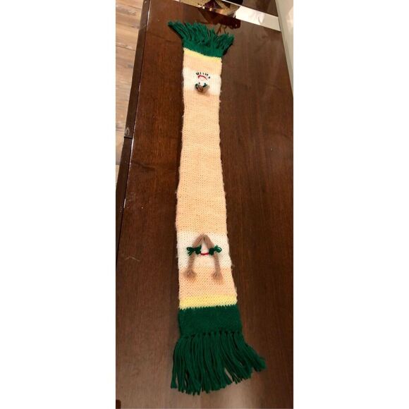 Vintage Handmade Knit Child’s/Small Scarf with Fringe, crocheted girl and boy fa - Picture 13 of 16